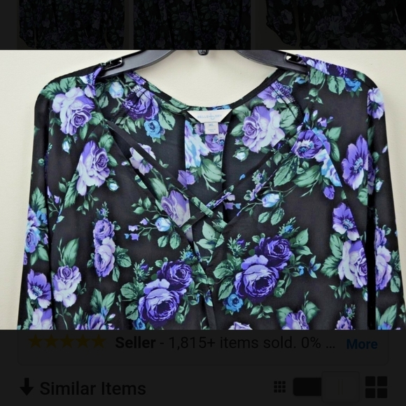 Belle Sky Strappy Floral Blouse - Picture 4 of 8